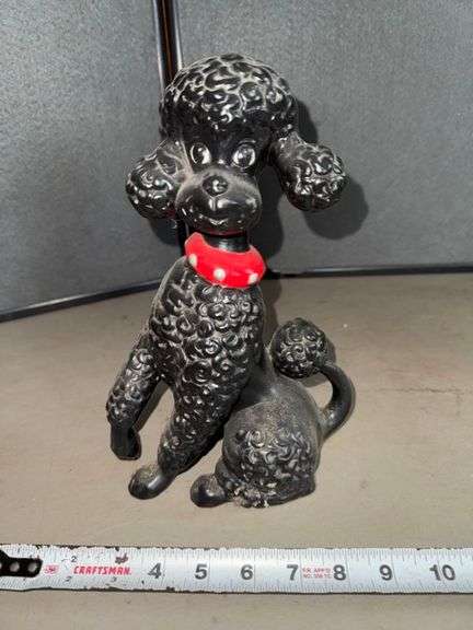 Black poodle door stop • 10” • Living room