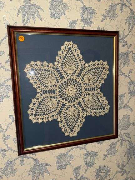 19x19 framed lace wall decor • (2) • Upstairs •  ( Click for More Photos )