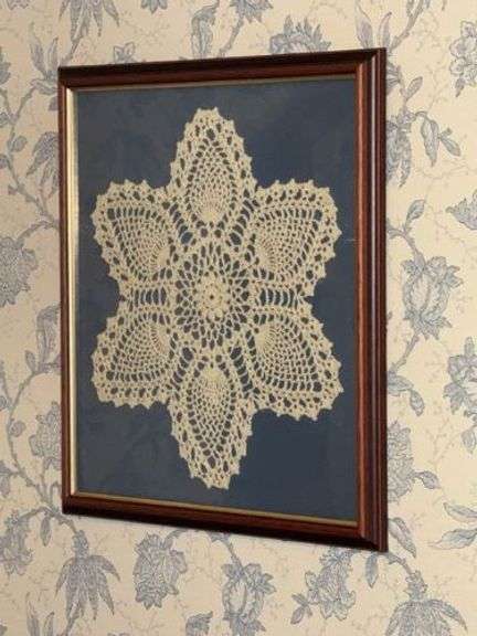 19x19 framed lace wall decor • (2) • Upstairs •  ( Click for More Photos )