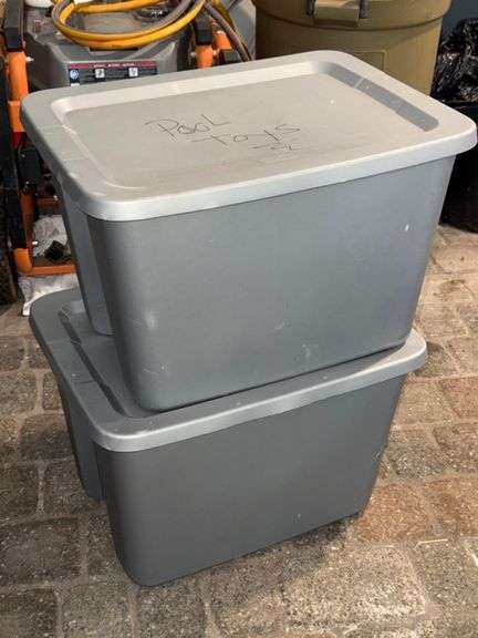 Totes with lids • (2) • Garage
