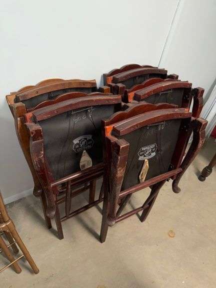 Ferguson folding wooden chairs • (5) • Basement