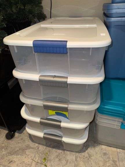 Sterilite underbed storage totes • (5) • Basement