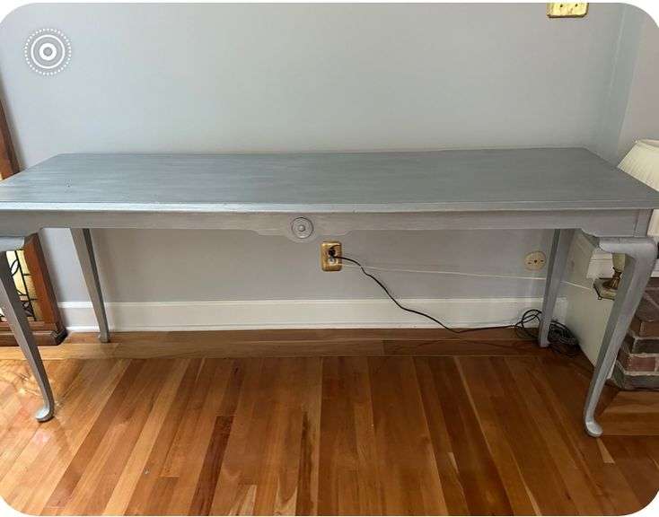 Silver Library Table. 64 x 30.  Livingroom
