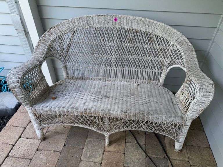 Wicker bench • 54” • Front porch