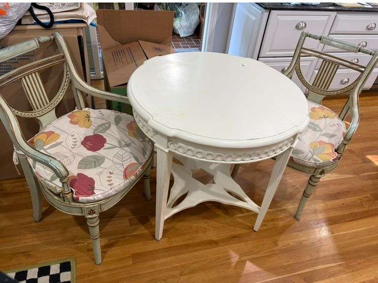 Table and 2 Chairs.  Table 35" Diam. Kitchen