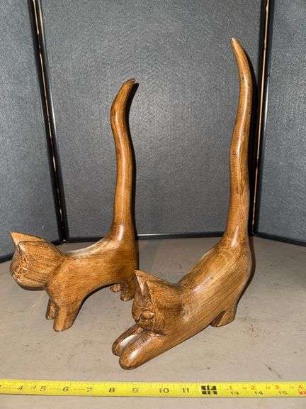 Wooden cat decor • 13”, 14” • Basement