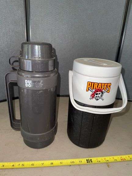 Dunkin donuts thermos and pirates coleman bottles • Garage
