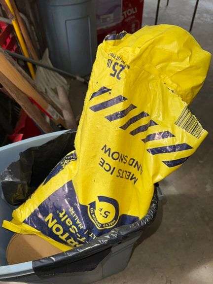 Morton salt about half full • Garage