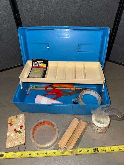 Craft lot in tackle box • Basement
