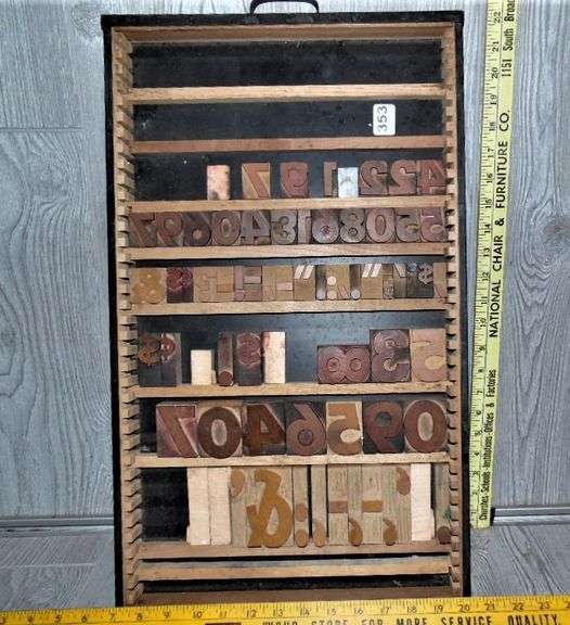 Printers Blocks & Drawer Dunker Auction
