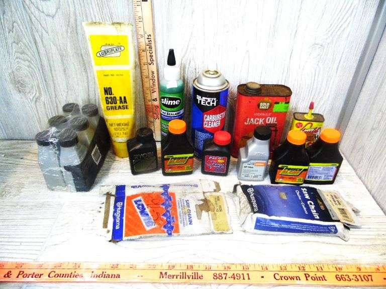 Assorted Oils, Saw Chain, 2Cycle Oil & More Dunker Auction