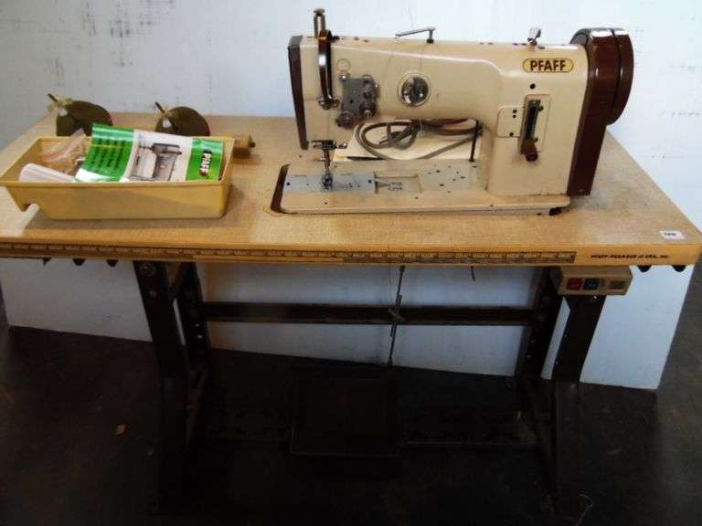 Pfaff industrial Sewing Machine on Table Dunker Auction