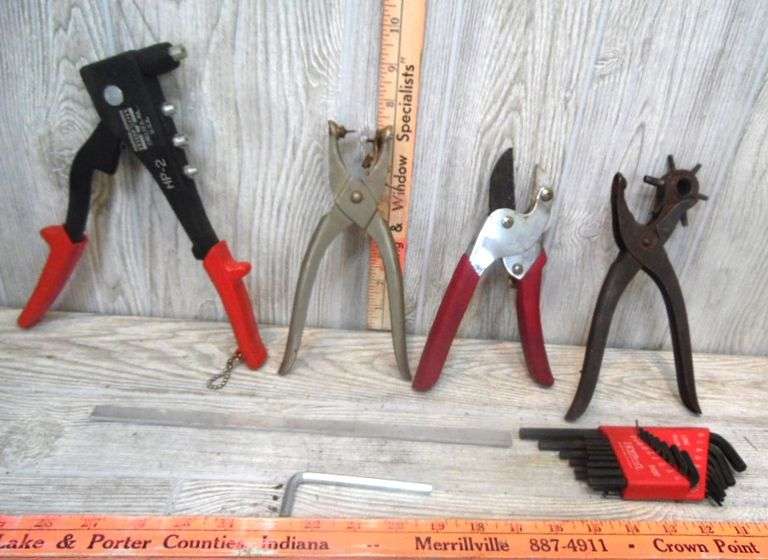 Rivet Tool, Leather Punch & Allen Wrenches Dunker Auction