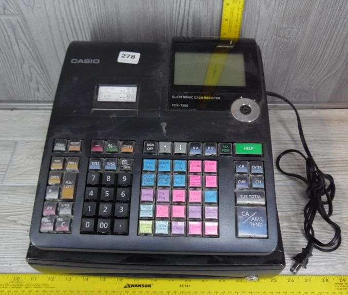 Casio Electronic Cash Register PCRT500 Lights Up Dunker Auction