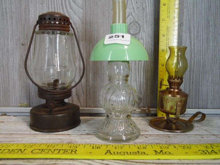 3 Miniature Lamps Dunker Auction