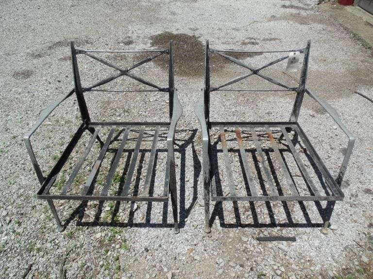Two Aluminum Patio Chairs - 27" x 28"x 28"