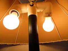 Green Floor Lamp (Plastic:  54" Tall, Shade has dent