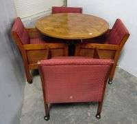 Adjustable Coffee/Card Table (40" Wide Top Adjustable Height 29 1/2" & 4-Chairs On Rollers (40" x 29