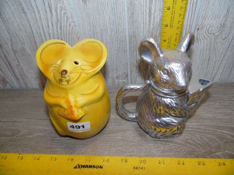 Mouse Tea Pot & Yellow Mouse Holding Cheese