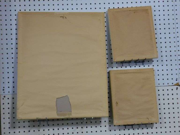 Three Framed Floral Pictures: Large: 22 1/2" x 18 1/2" Small: 11 1/2" x 9 1/2"