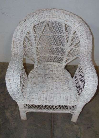 Two Wicker Chairs With Cushions - 30"x 30" x 36"