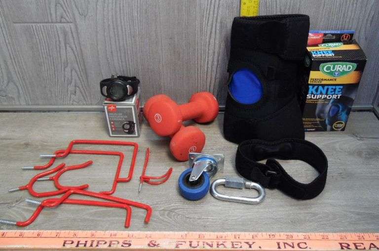 Knee Brace, 3lb Hand Weights, Heart Rate Watch & More