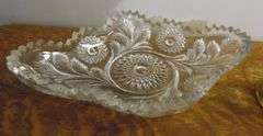 Vintage Swirl Glass Ash Trays, Candle Holders & Pickle Tray