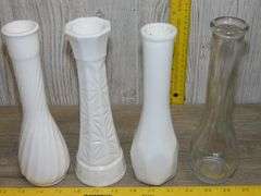 Basket, Bud Vases, Cream & Sugar