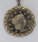 5-Necklaces: 1-Avon Bicentennial Coin Pennant, 2-Tapestry Lockets (1 Has Chain)