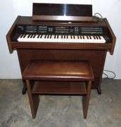 Gulbransen Electric Organ: 40" x 17" x 33 3/4", Stool: 24" x 12" x 23"