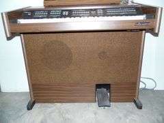Gulbransen Electric Organ: 40" x 17" x 33 3/4", Stool: 24" x 12" x 23"