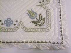 Quilt - Embroidered & Quilted By Serena Witthaus C. 1970s - 78" x 92"