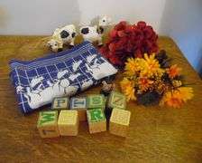 Block, Flowers, Cow Decorations