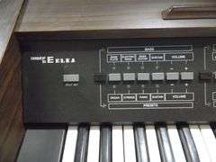 Gulbransen Electric Organ: 40" x 17" x 33 3/4", Stool: 24" x 12" x 23"