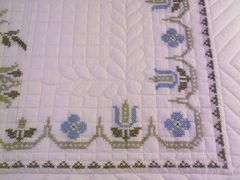 Quilt - Embroidered & Quilted By Serena Witthaus C. 1970s - 78" x 92"