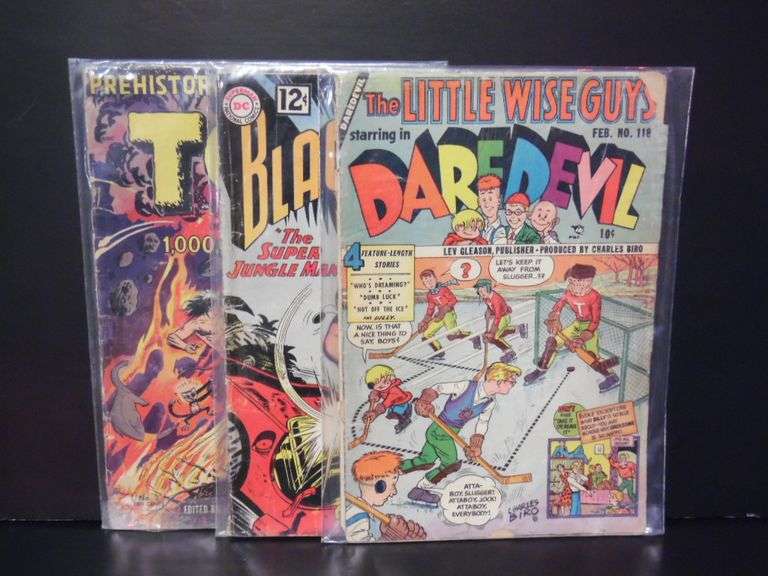 Prehistoric Life on Earth & The Little Wise Guy 10 Cent, Black Hawk 12 Cent Comic Books
