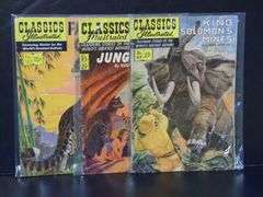 Classic Illistrated: Fang & Claw, The Jungle Book, King Solomon's Mine 15 Cent Comic Books