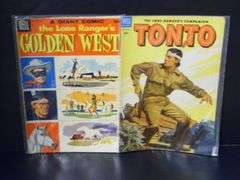 The Lone Ranger's Golden West 25 Cent & The Lone Ranger's Companion Tonto 10 Cent Comic Books