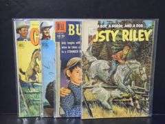 2-Gene Autry's Champion, 1-Buckskin, 1-Dusty Riley 10 Cent Comic Books