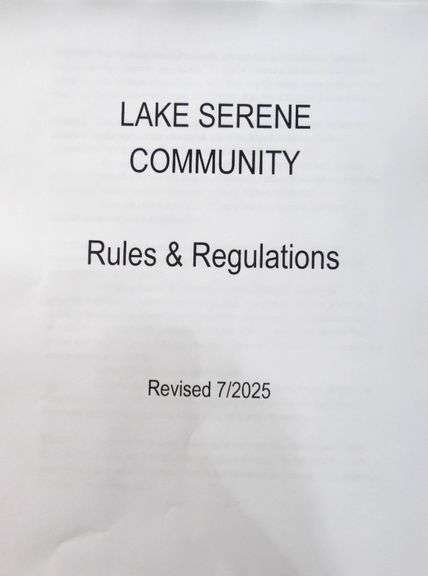 Copy Lake Serene Community Rules & Regulations