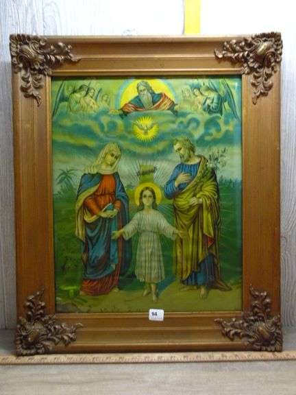 Holy Family Wall Art In Ornate Frame