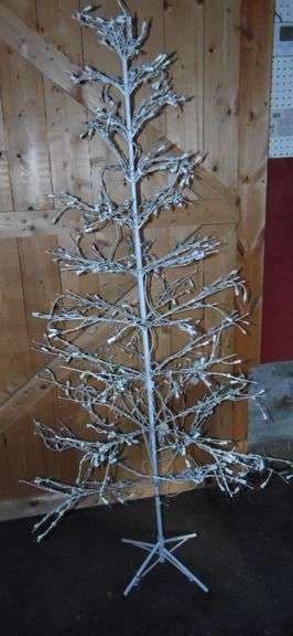 White Light Up Winter Tree