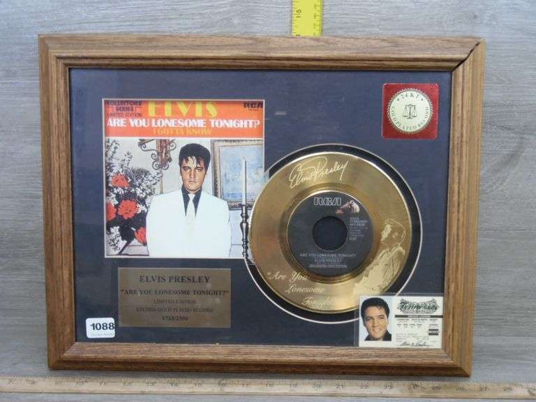 Elvis Presley Are You Lonesome Tonight LE Etched Gold-Plated Record ...