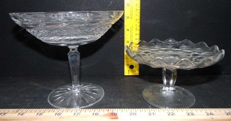 Kings Crown Silver Flash Water Goblets & Pedestal Candy Dishes - Dunker ...
