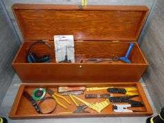 Wood Toolbox With Tools