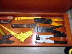 Wood Toolbox With Tools