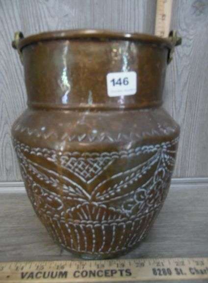 Copper Bucket With Brass Handle