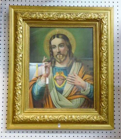 Gold Framed Religious Print 29 1/82" x 25"