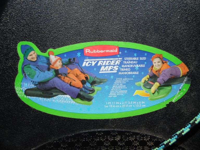 Two Rubbermaid Icy Rider MPS Snow Sleds - Dunker Auction