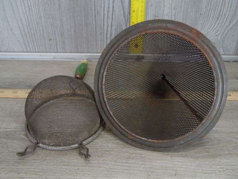 Falstaff Bucket, Glass Beer Barrel, Nut Grinder & Strainers